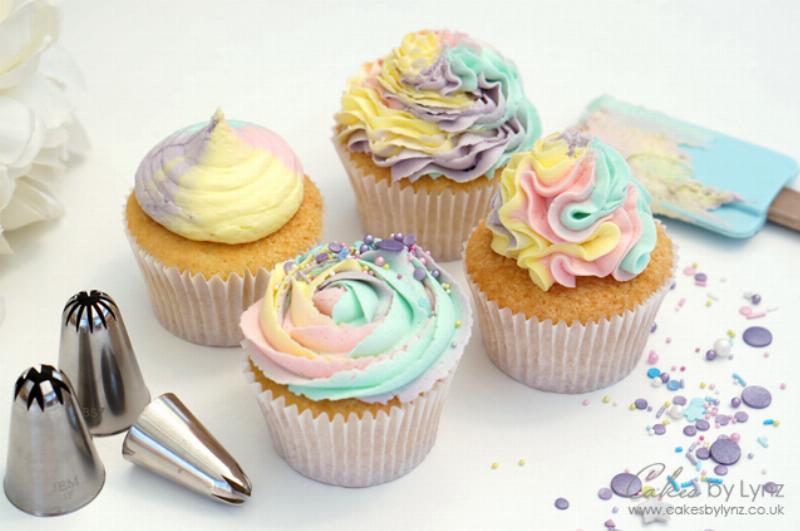 Piping Rosettes onto a Frosted Cake