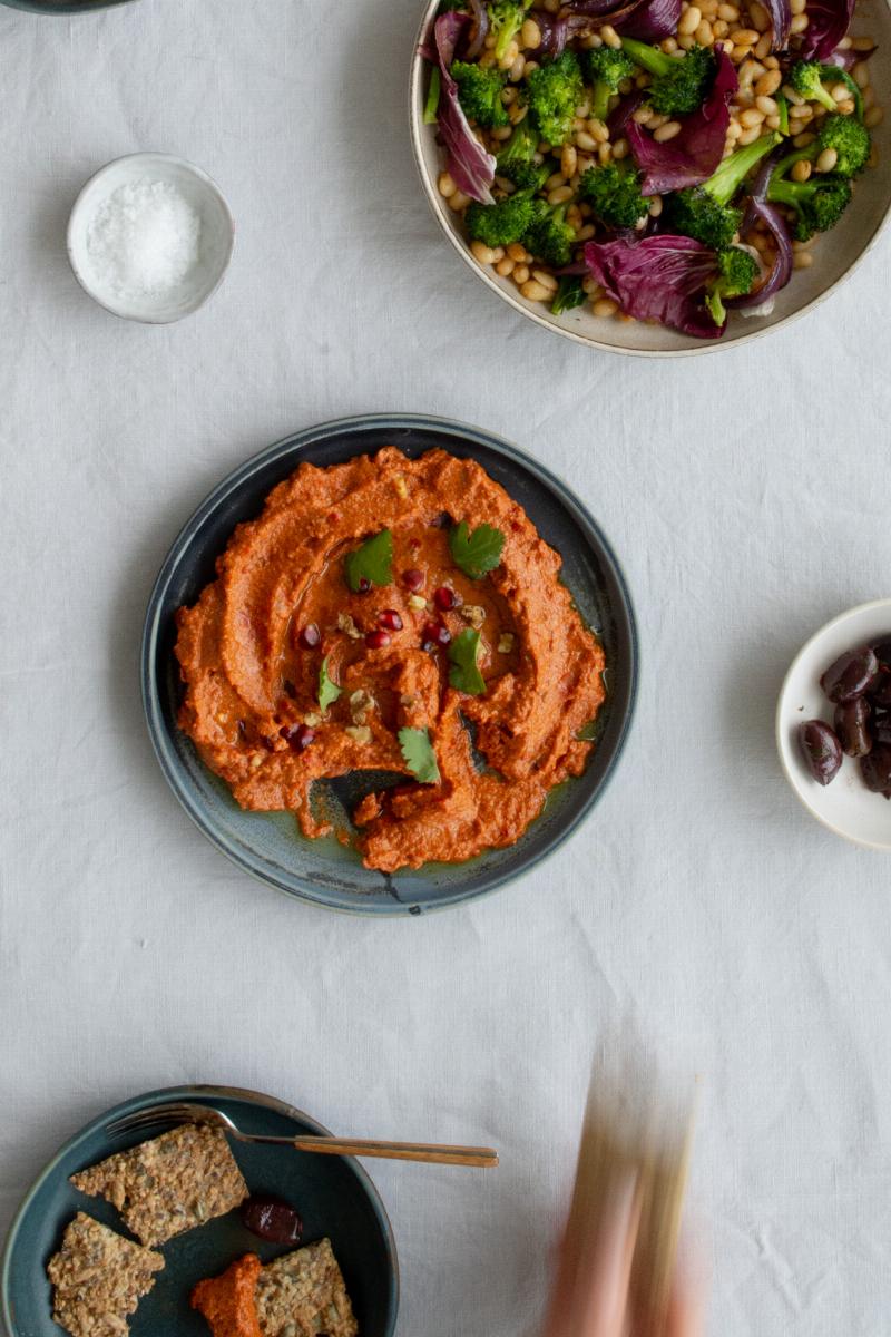 Pita Bread Served with Dips