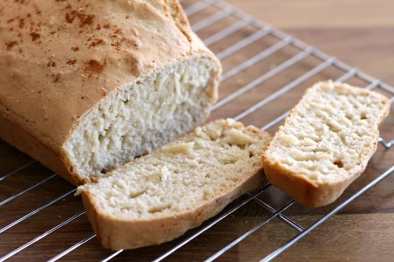 Pouring Beer Bread Batter into Loaf Pan