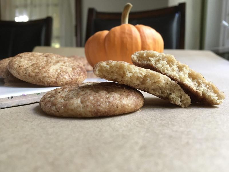 Pumpkin Spice Cookies with Fall Leaves