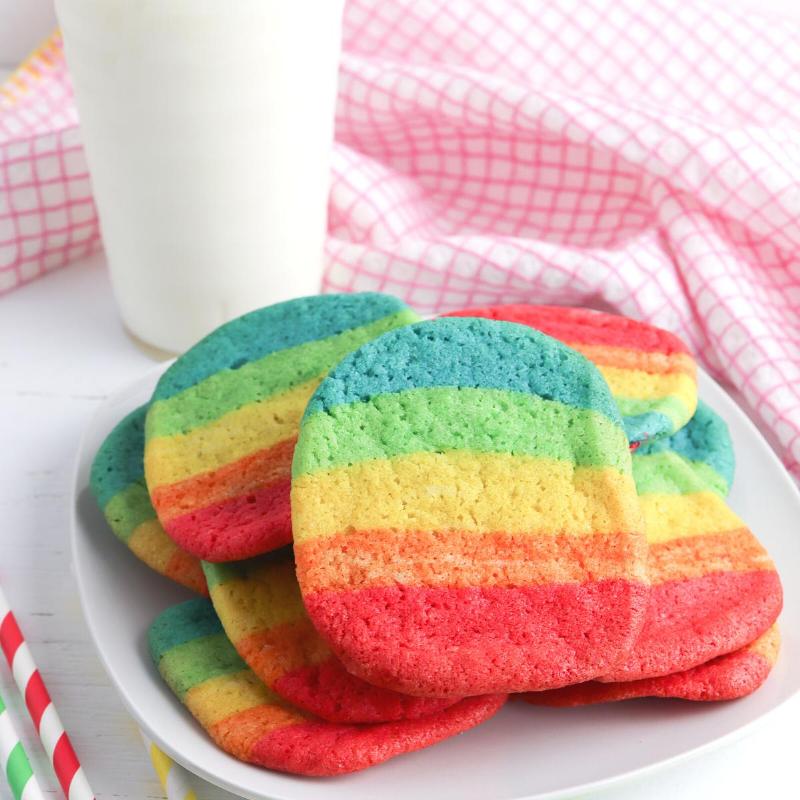 Layering Rainbow Cookie Dough