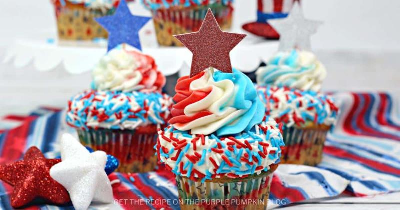 Red, White, and Blue Frosting Swirl