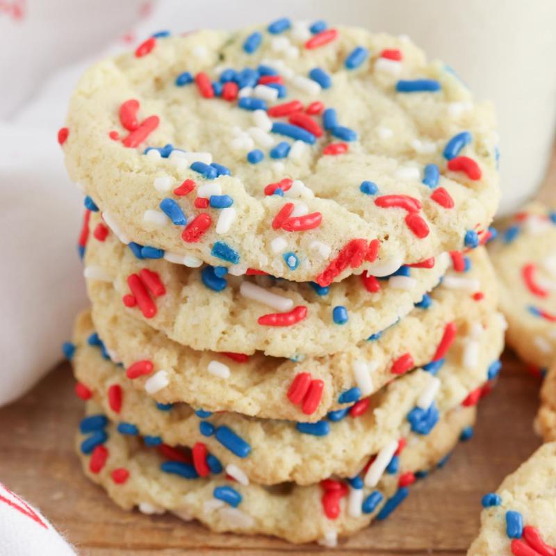 Red, White, and Blue M&M Cookies for Independence Day