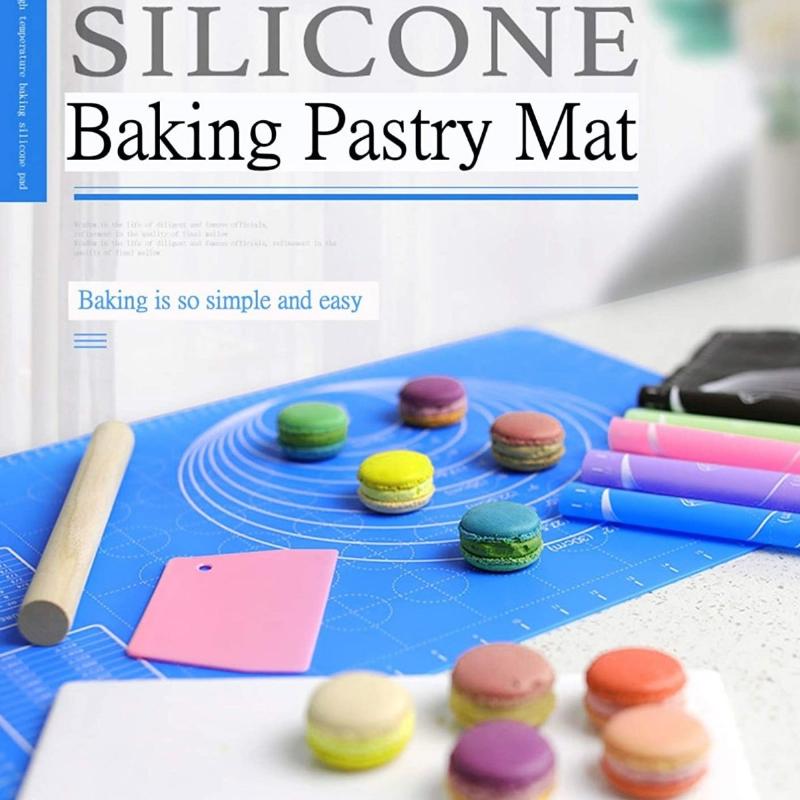 Rolling out dough on a pastry mat