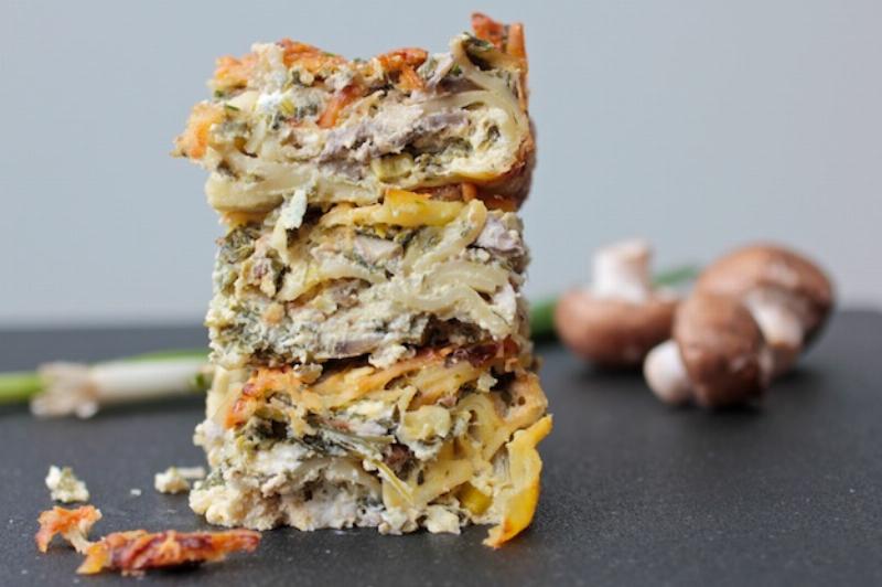 Savory Bread Pudding with Mushrooms and Spinach