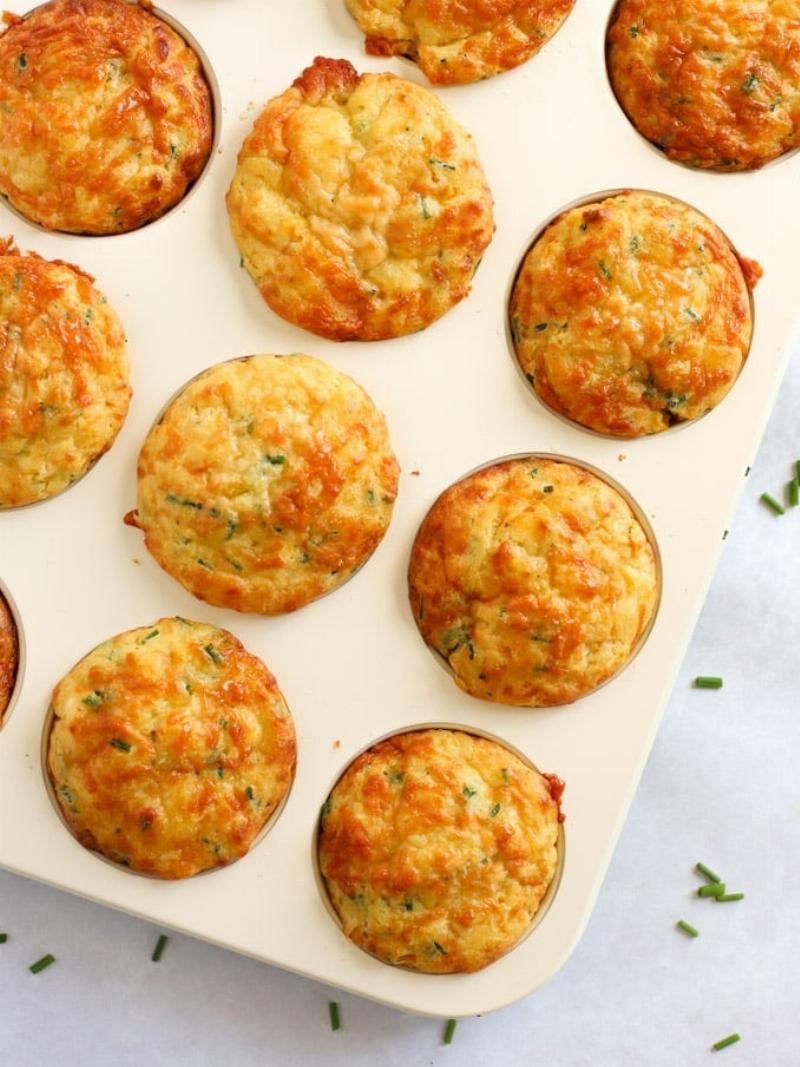 Savory High-Protein Breakfast Muffins with Veggies and Cheese