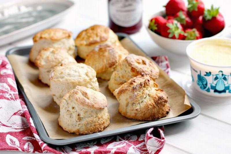 Scones Served with Clotted Cream and Jam