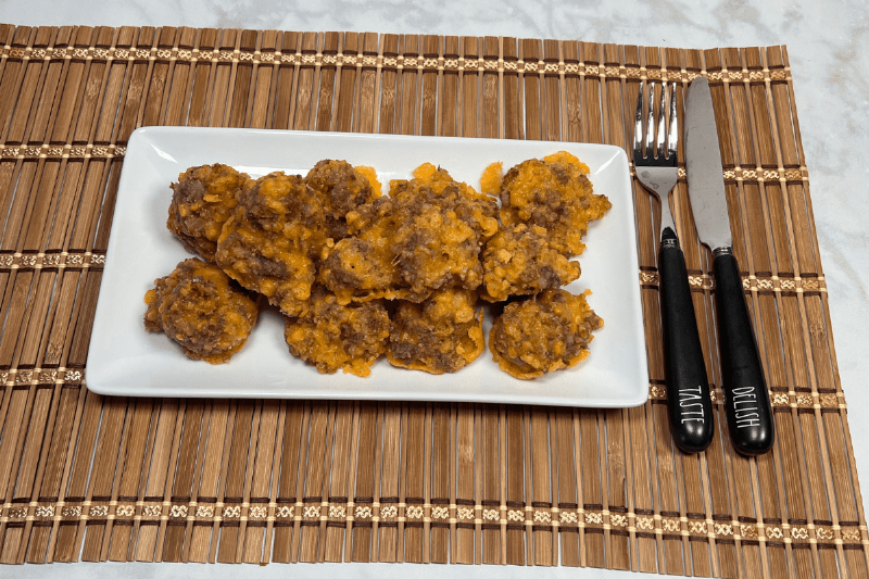 Scooping Low-Carb Almond Flour Cookie Dough onto Baking Sheet