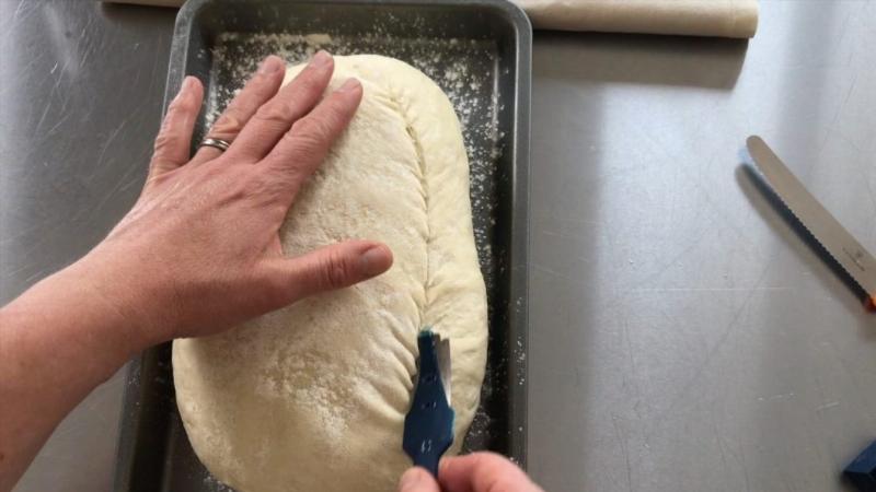 Scoring Bread Dough Before Baking