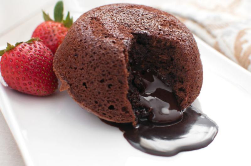 Serving Chocolate Lava Cakes with Ice Cream