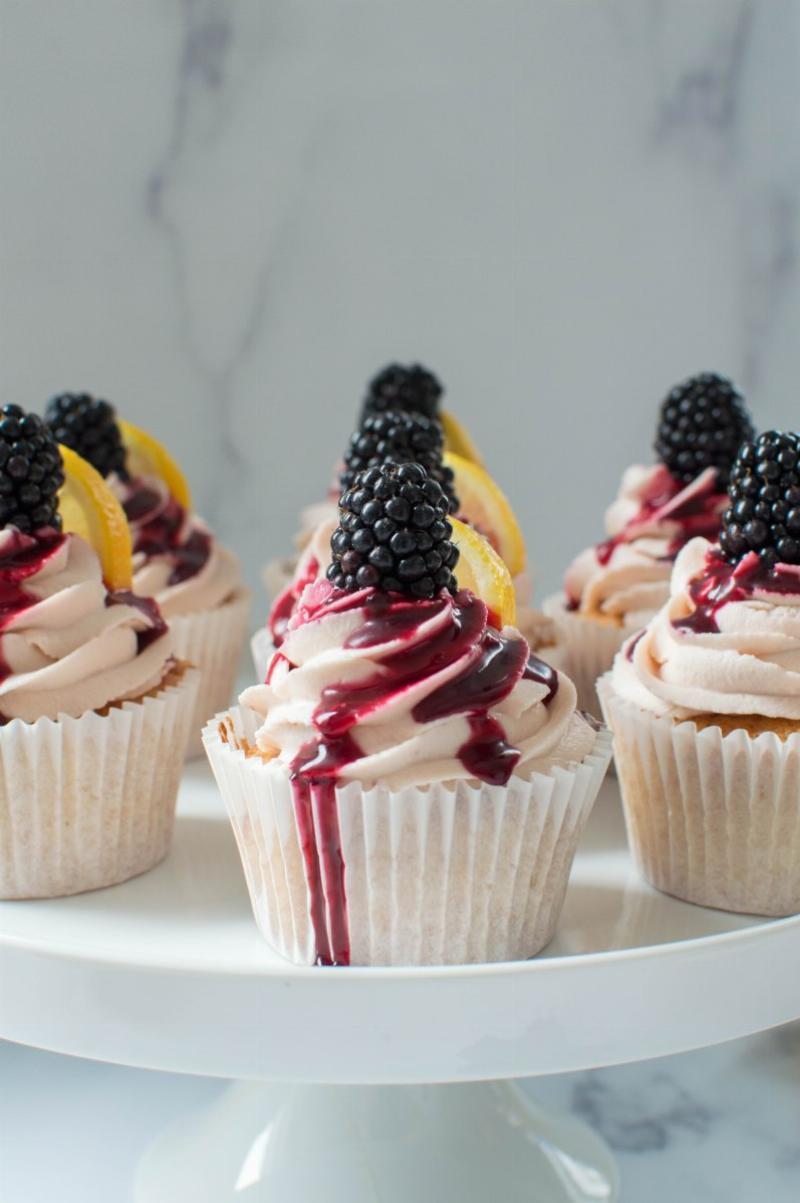 Mixing Blackberry Cupcake Batter