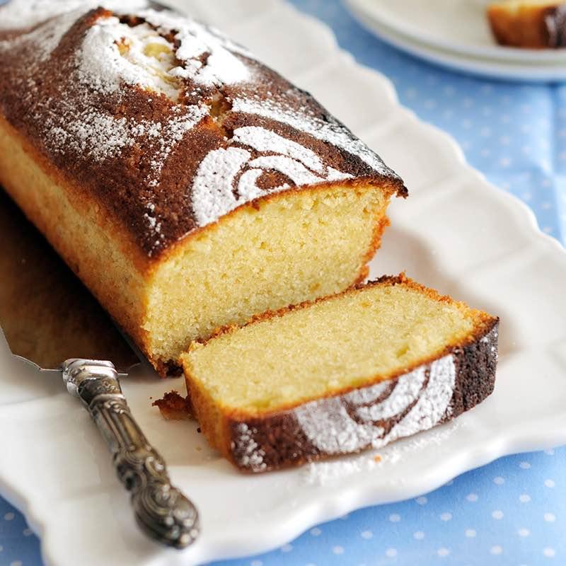 Sliced cake defrosting faster in the refrigerator.