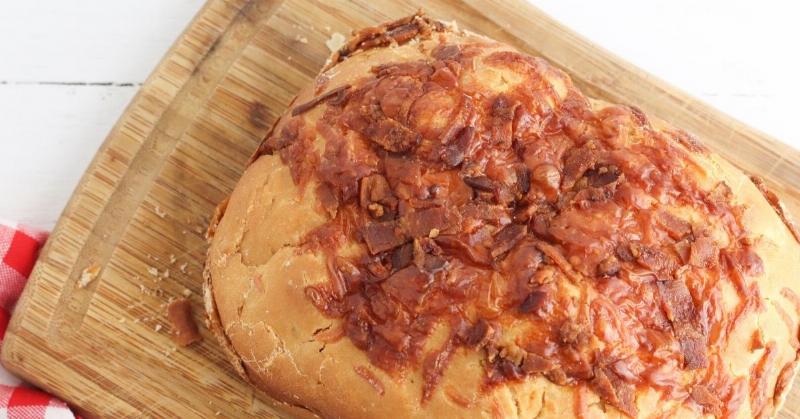 Sliced No-Yeast Bread on Cutting Board