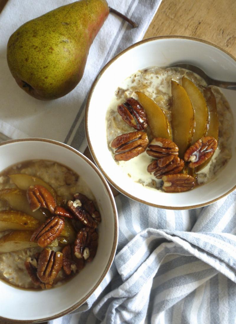 Sliced Pear Bread with Butter