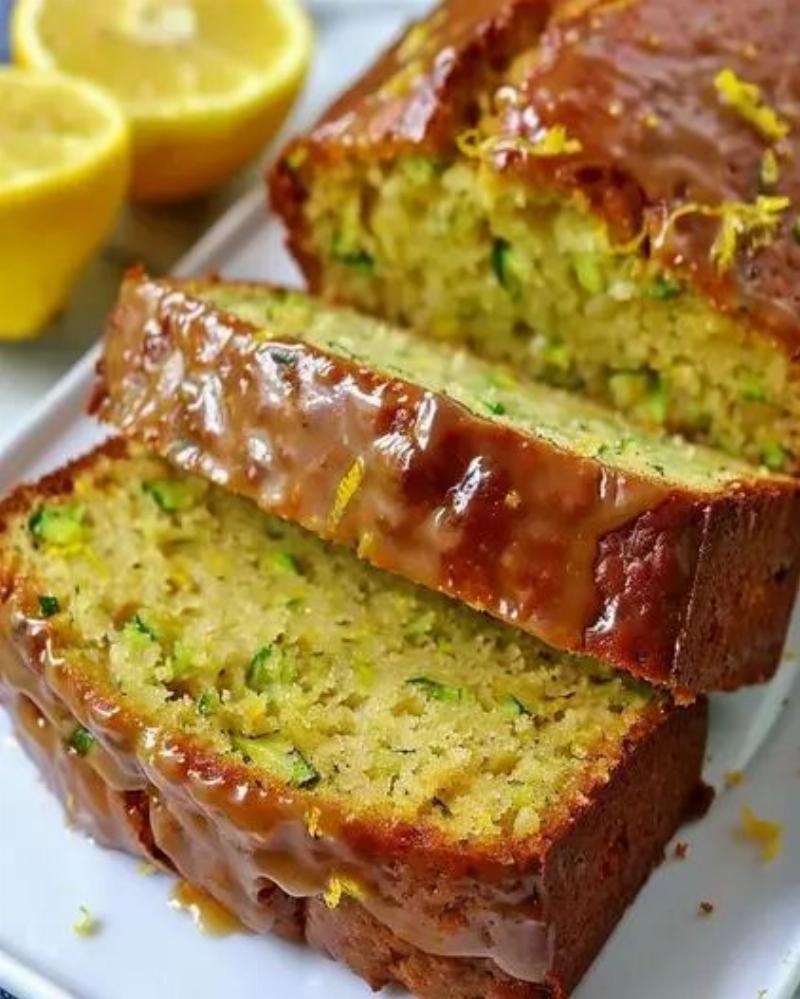 Sliced Zucchini Bread on Plate