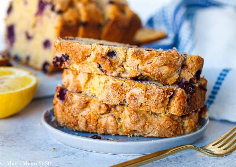 Slicing Blueberry Lemon Bread