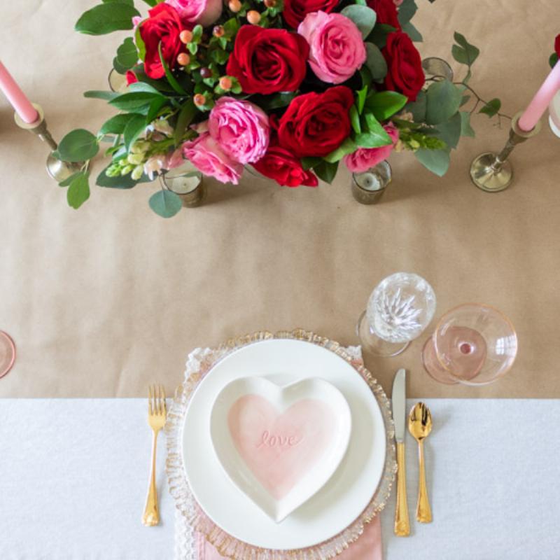 Ingredients for Valentine's Day Cookies Arranged on a Table