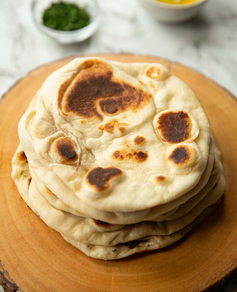 Various flatbreads made with bread flour