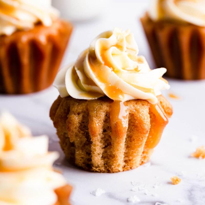 Mixing Vegan Caramel Cupcake Batter