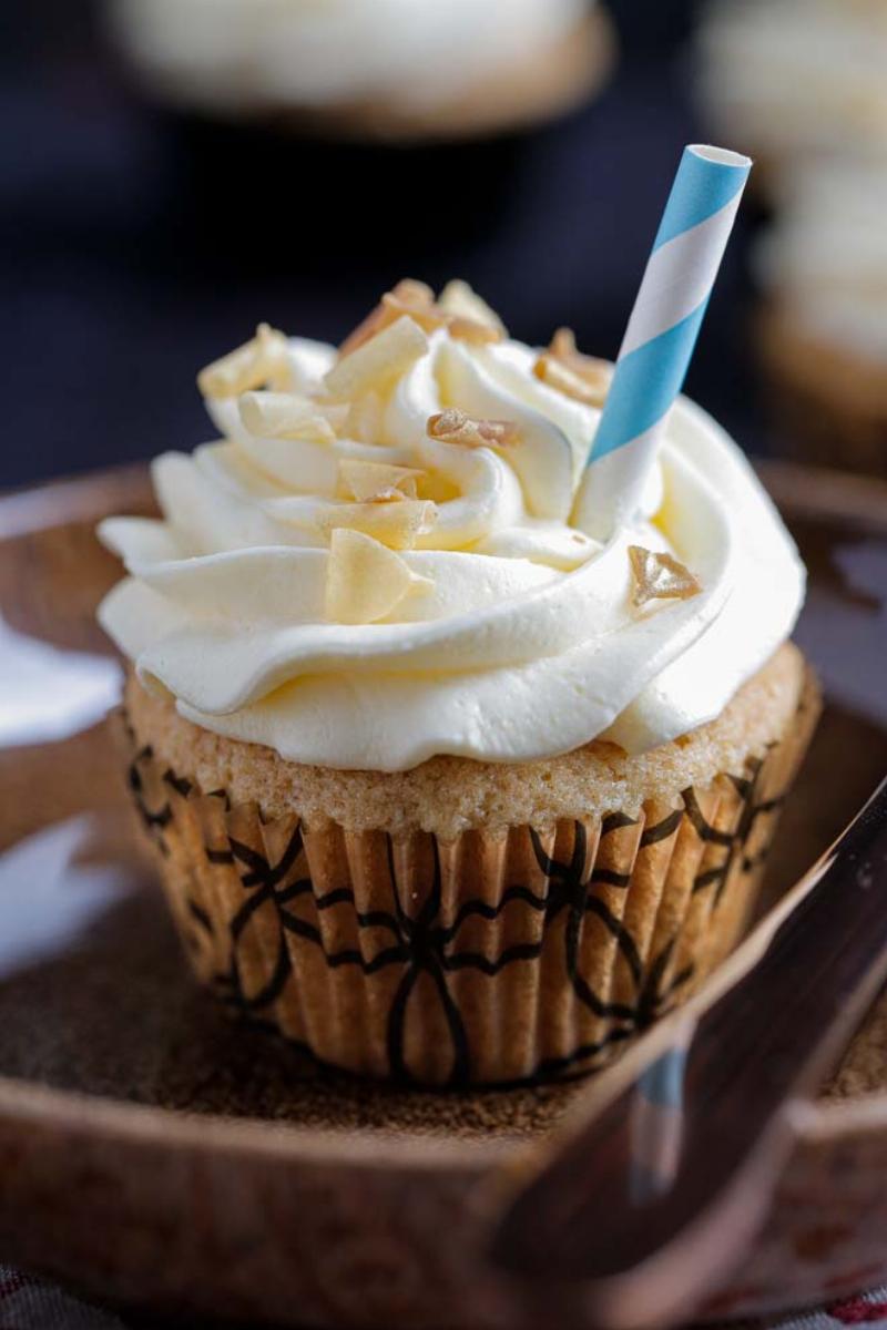 Swirling Vegan Frosting onto Cupcakes