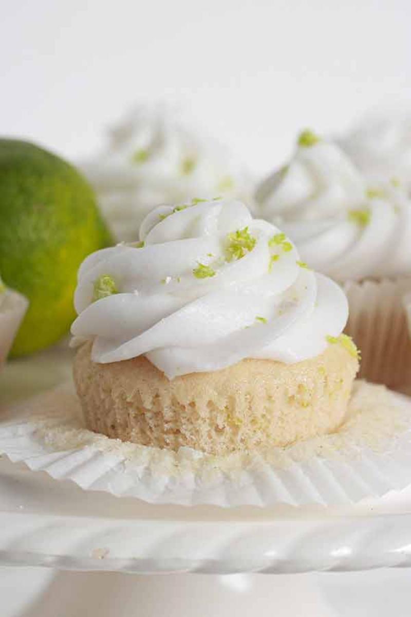 Decorated Vegan Lime Cupcakes