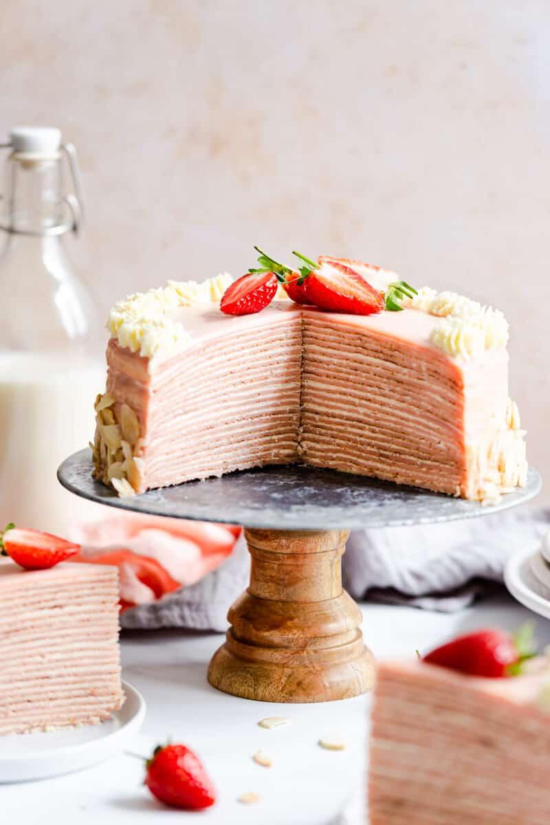 Slice of Vegan Lychee Cake