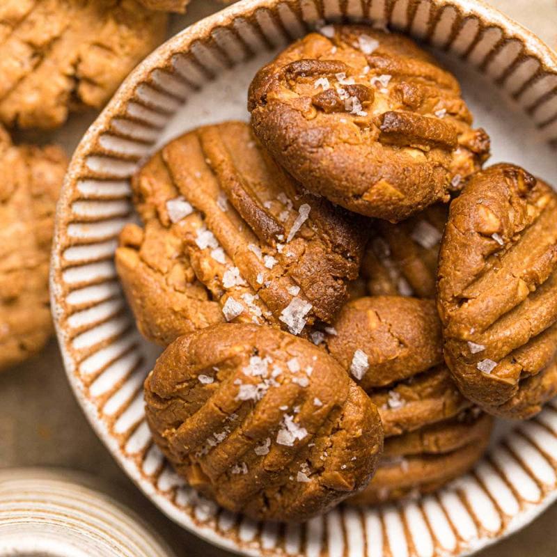 Mixing vegan peanut butter cookie dough