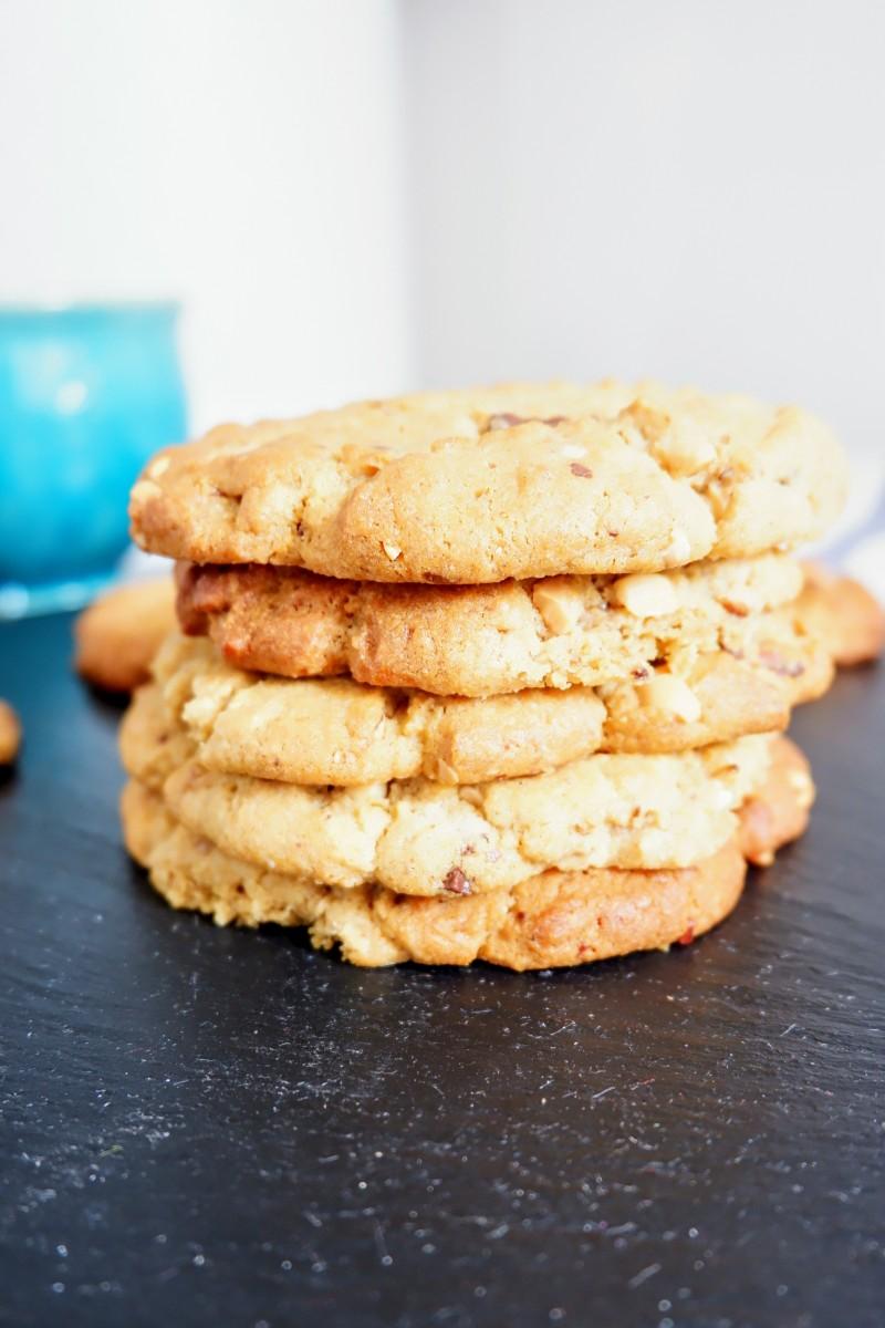 Vegan peanut butter cookies on a baking sheet before baking