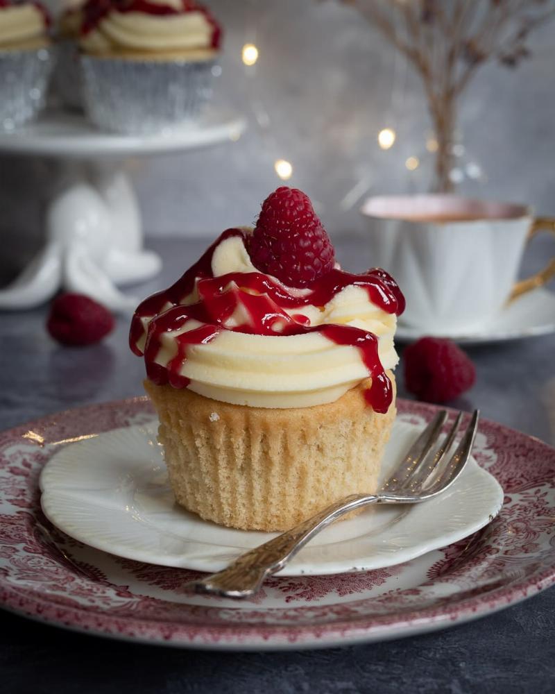 Finished Vegan Raspberry Cupcakes