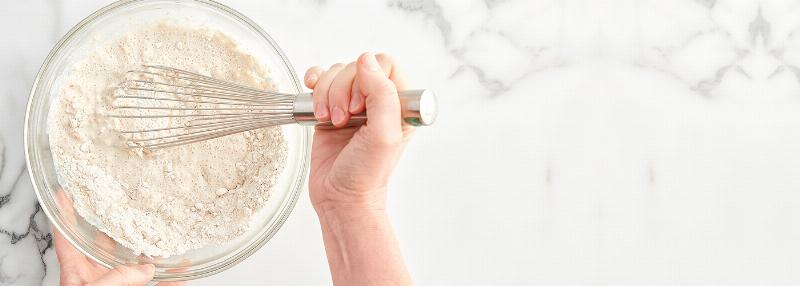 Weighing Flour on Digital Scale