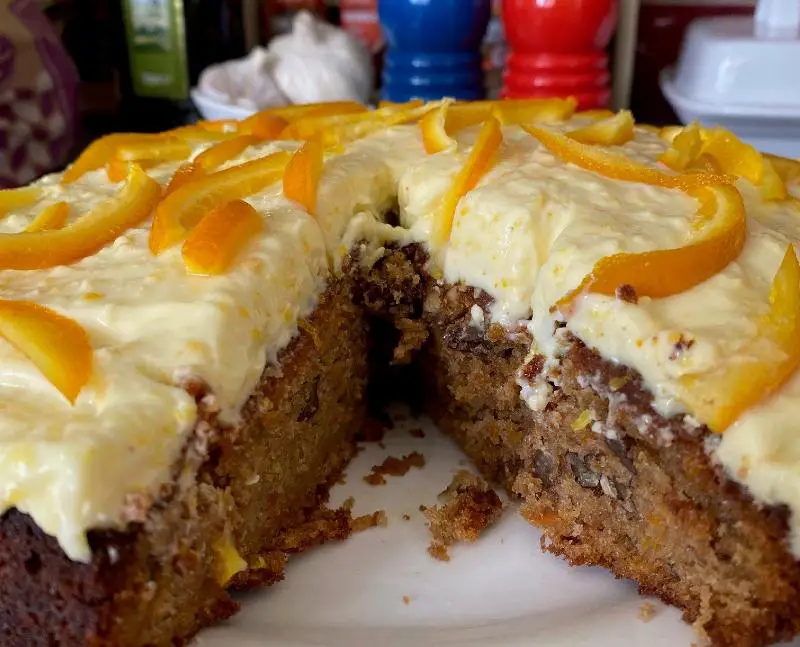 Slices of Delicious Gluten-Free Carrot Cake on a Plate