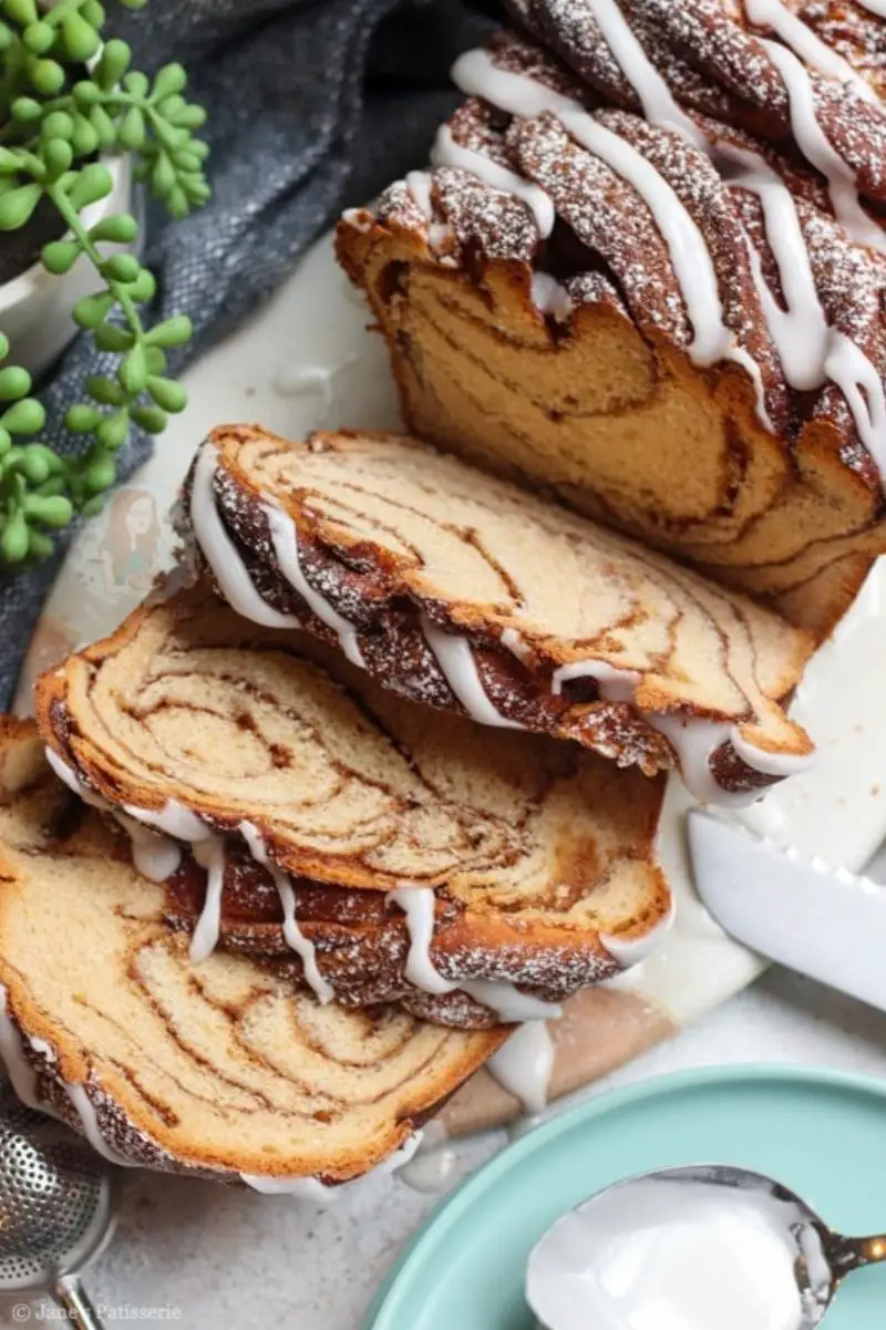 Swirling the Cinnamon Sugar Mixture into Quick Bread Batter