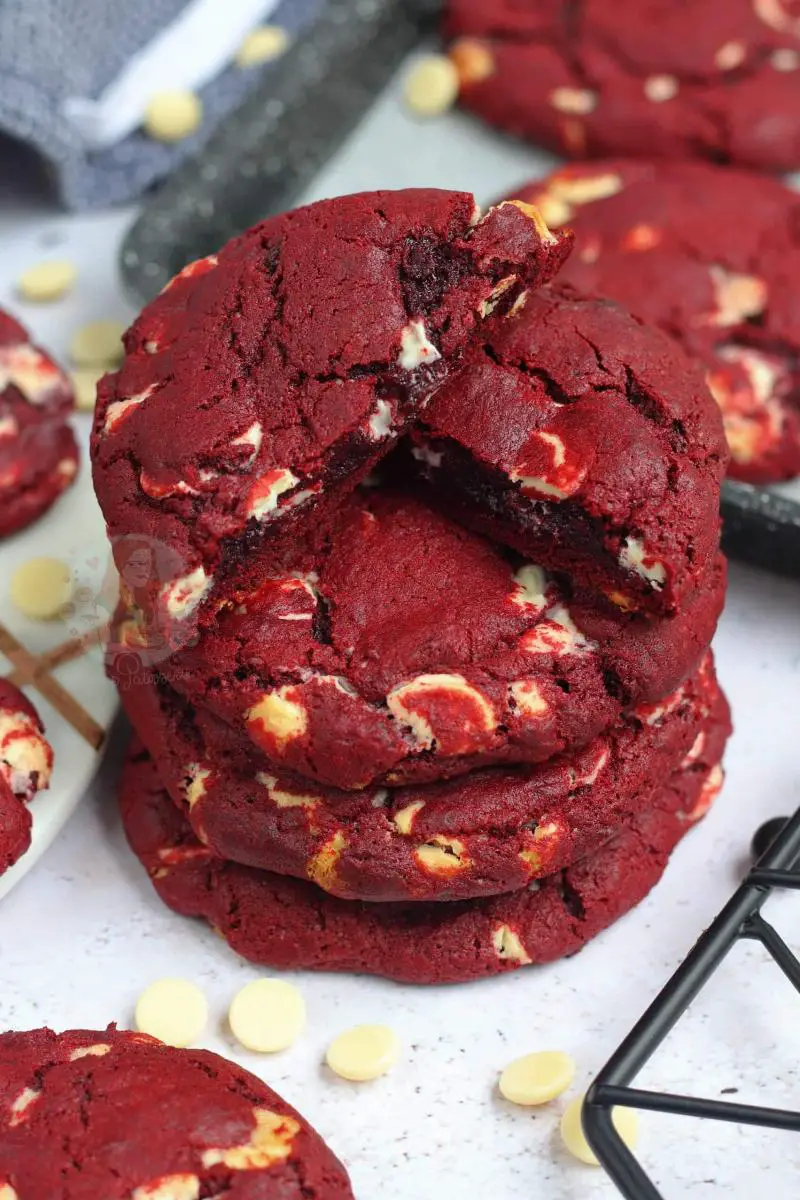 Red Velvet Cookie Dough Ready for Baking