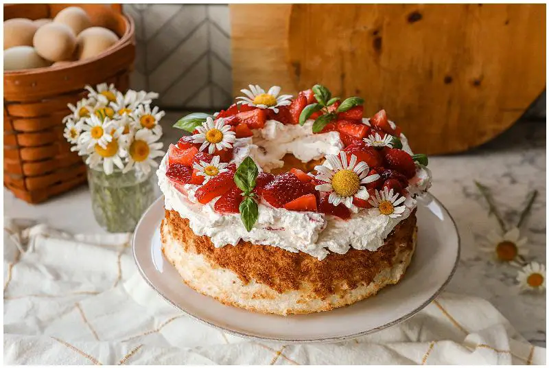 Light and Airy Keto Angel Food Cake with Erythritol