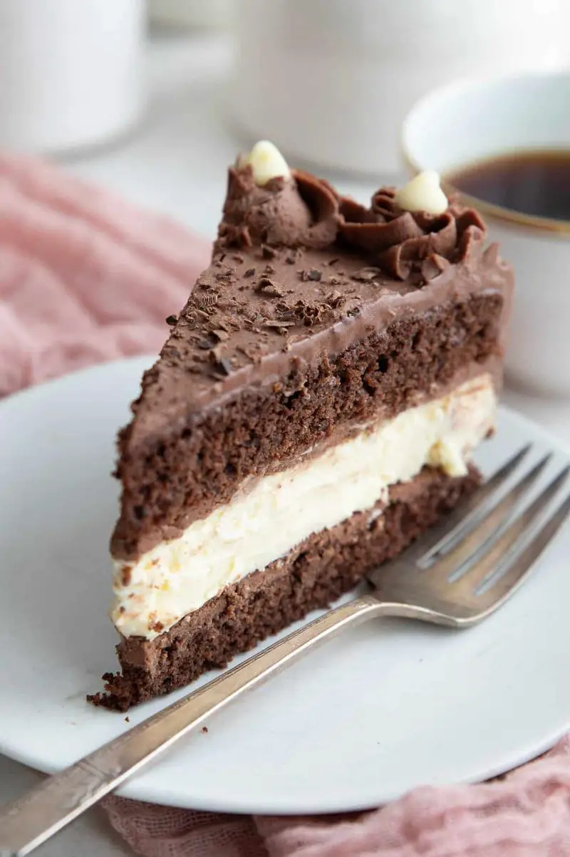 Layered Keto Chocolate Cake with Cheesecake Filling