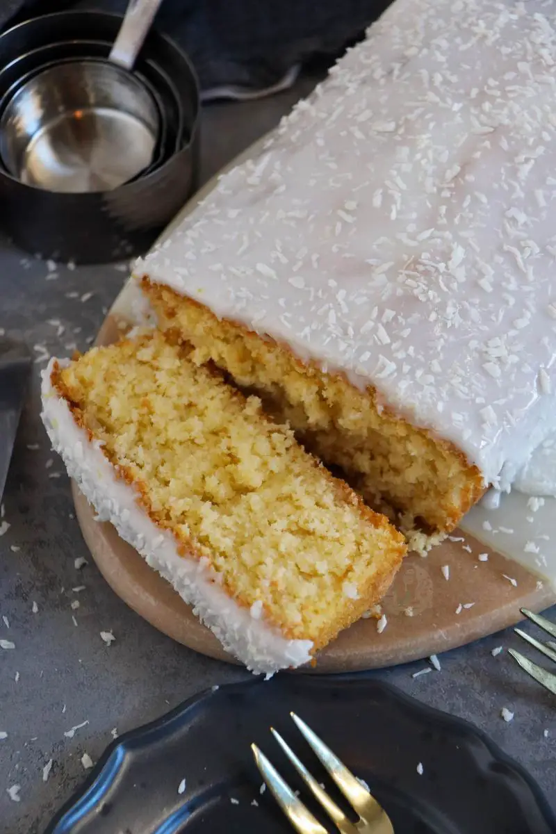 Keto Coconut Lime Cake with Toasted Coconut Flakes
