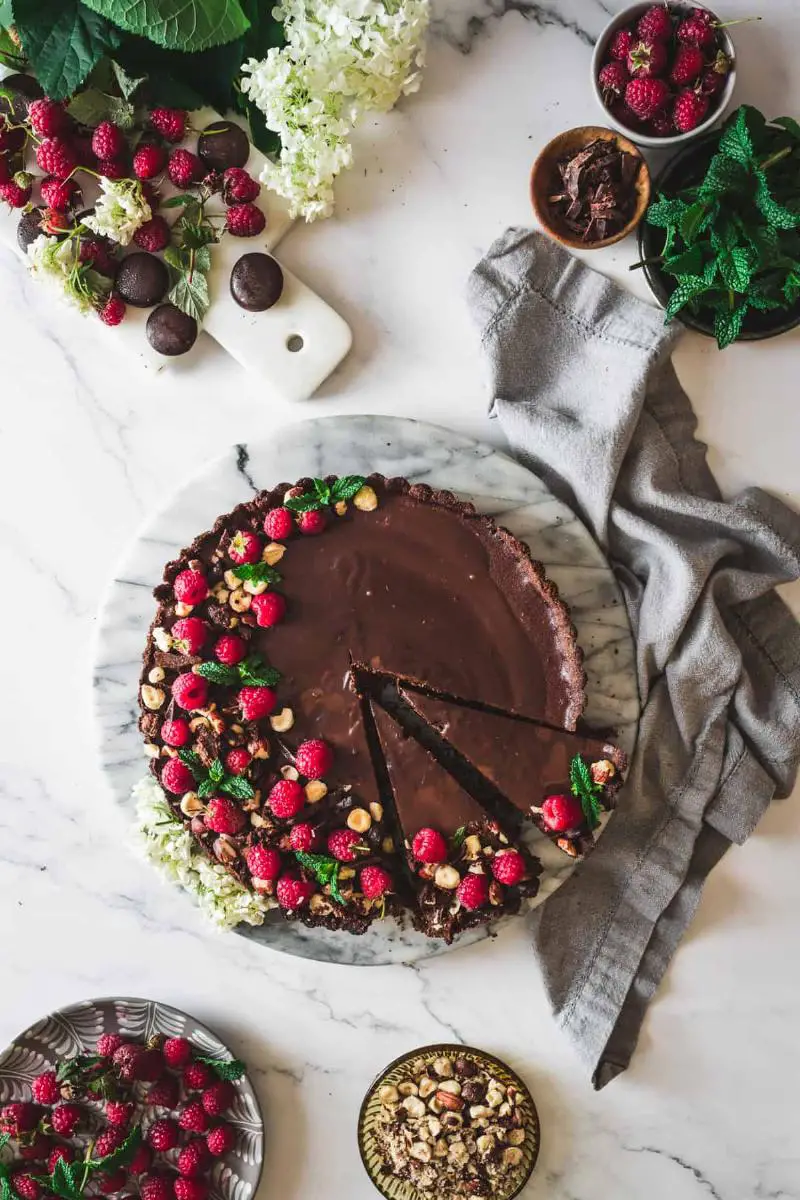 Elegant Keto Dark Chocolate Raspberry Cake