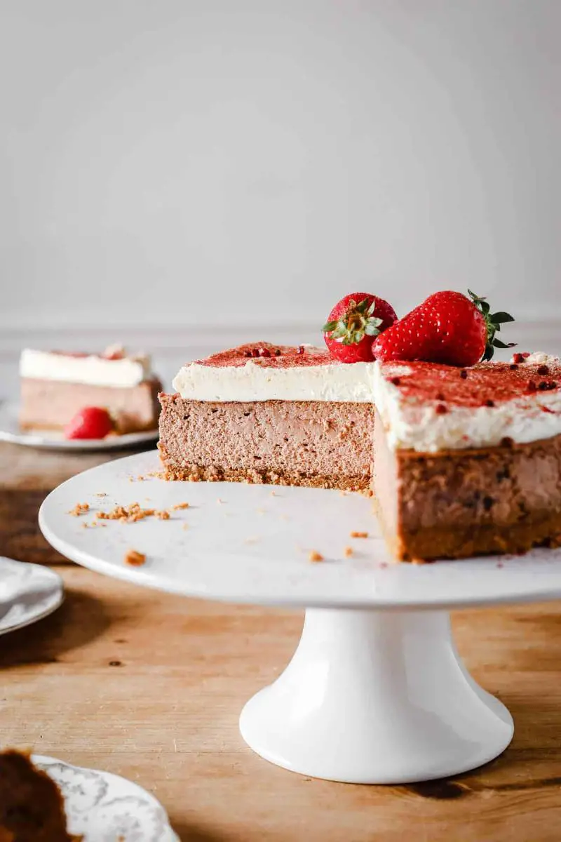 Slice of Keto Espresso Cheesecake on a plate