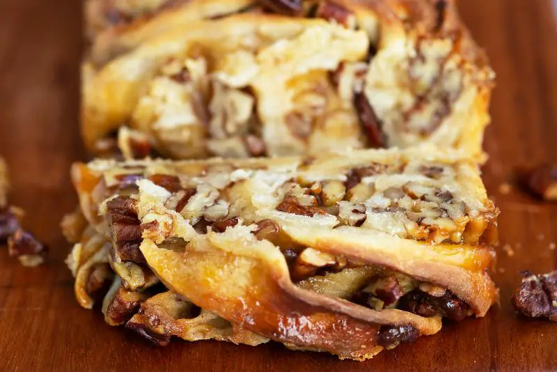 Slice of Keto Maple Pecan Cake
