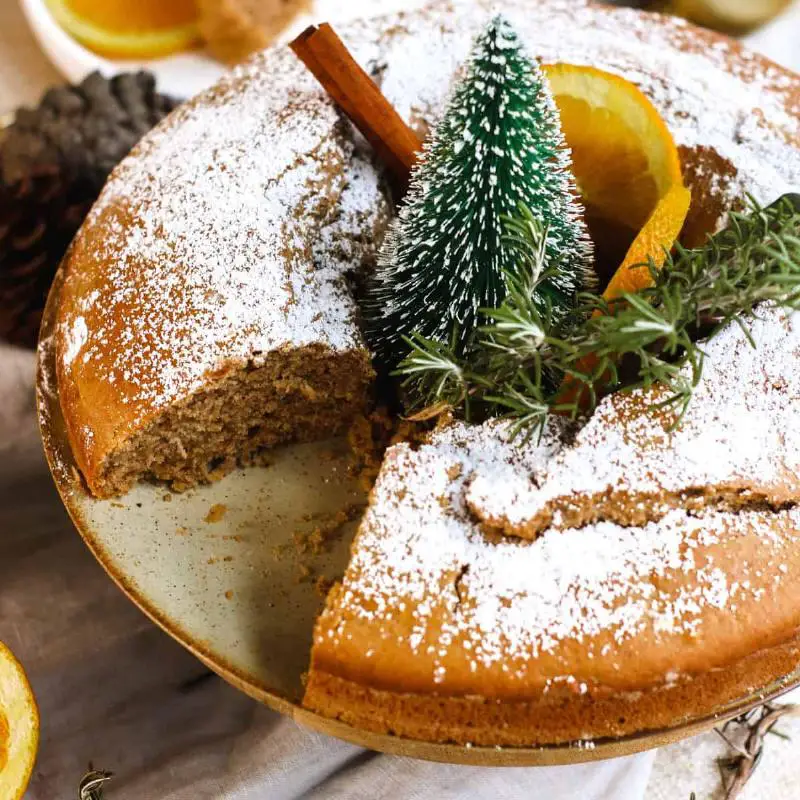 Warm Keto Orange Spice Cake with Orange Zest