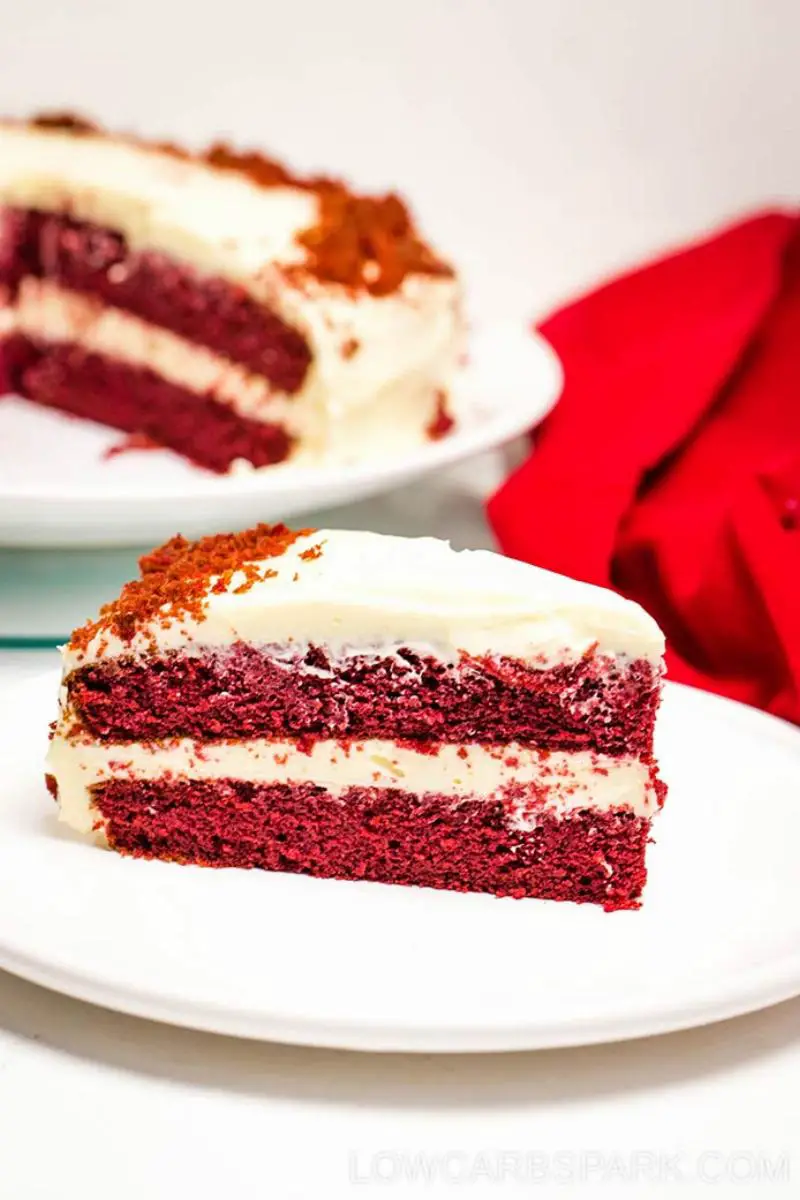 Keto Red Velvet Layer Cake with Cream Cheese Frosting