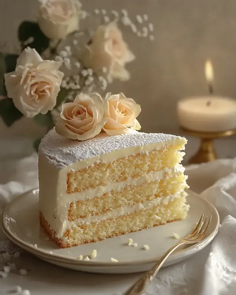 Keto Rosewater Almond Cake with Keto Frosting